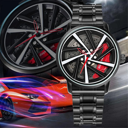 UTHAI CQ324 Fashionable Men watch with wheel clamp design,rotating hollow quartz watch,cool clock gift watches for man - Ellianto fashion Men's