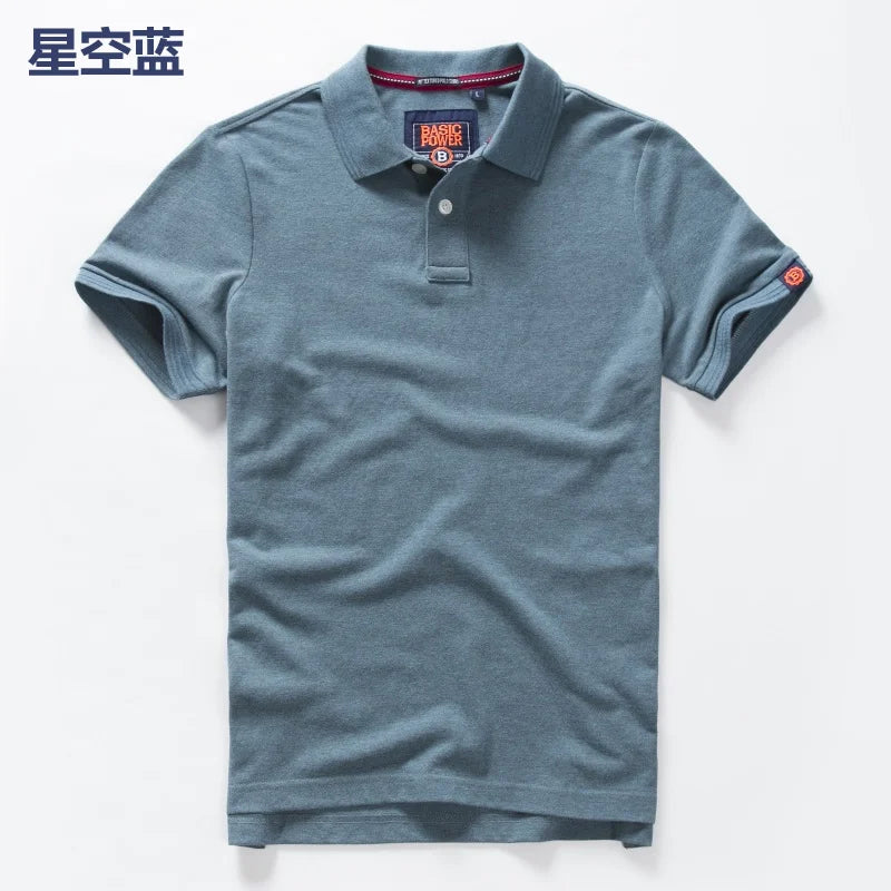 Summer Mens Polo shirts Cotton Shirts Short Sleeve Letter Embroidered Emblem Simple Shirt for Male Size M-3XL BP6900 - Ellianto fashion Men's