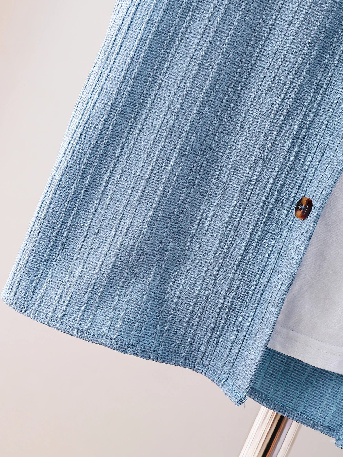 New adult summer open chest button short sleeved+loose shorts casual outfit - Ellianto fashion Men's