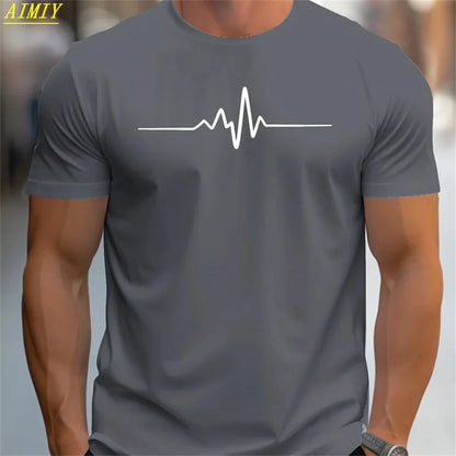 Fashion Summer 3D Stripe Letter Print Men's T Shirt Hip Hop Trend Harajuku Streetwear Casual O-neck Oversized T-shirts Men Tops - Ellianto fashion Men's