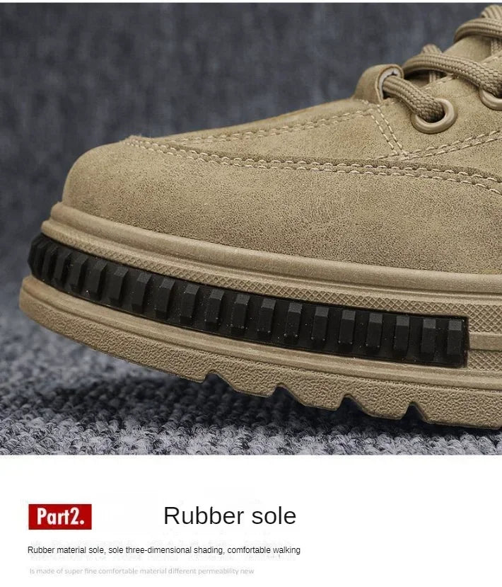 Men's new breathable labor protection shoes, men's trendy and versatile anti slip sports board shoes, workwear shoes - Ellianto fashion Men's