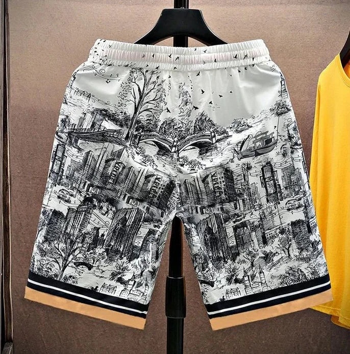 2025 Shorts for Men Sweat Black Sports Beach Man Short Pants Hiphop Joggers Board Stylish Thin Novelty in New Pant 2025 Xl Dry Fit - Ellianto fashion Men's