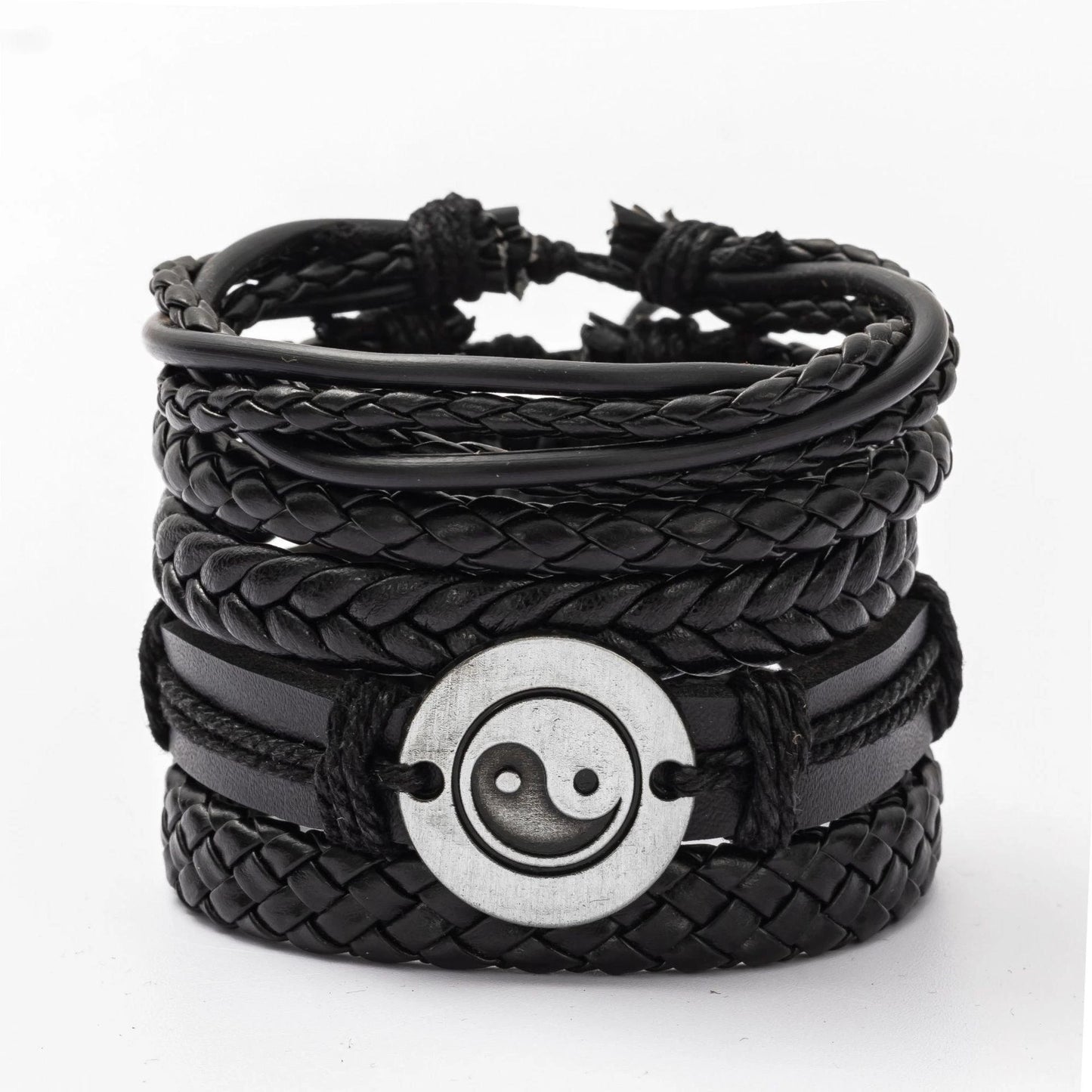 06 2025 Leather Braided Bracelet For Men - Ellianto fashion Men's
