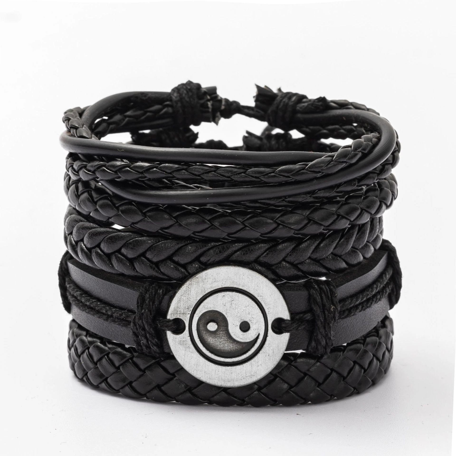 06 2025 Leather Braided Bracelet For Men - Ellianto fashion Men's