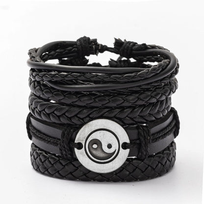 06 2025 Leather Braided Bracelet For Men - Ellianto fashion Men's