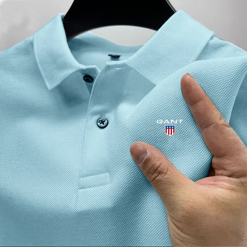 Men's fashion Polo shirt 2025 Summer fashion Casual Men's Polo shirt monochrome T-shirt brand short-sleeved shirt casual sports - Ellianto fashion Men's