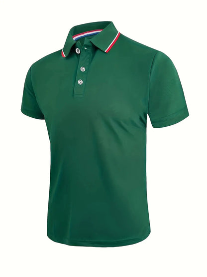 2025 Hot Sale Men's Summer Casual Breathable Comfortable Polo Shirt Men's Solid Color High Quality Short Sleeve T-Shirt - Ellianto fashion Men's