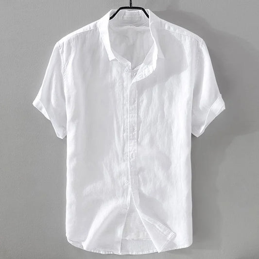 100% Linen Short-Sleeve Shirt – Lightweight Cotton-Linen Comfort and Relaxed Summer Style for the Modern Gentleman