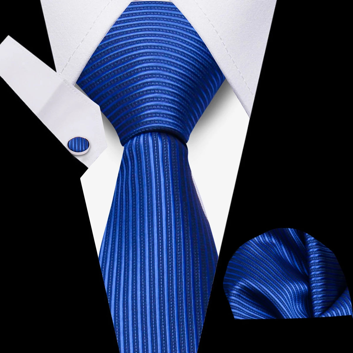 Tie Men Business Necktie Set Classic Plaid Cufflinks Handkerchief For Suit Wedding High Quality 3pcs Ties Sets Formal Gravata - Ellianto fashion Men's