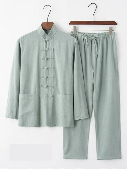 Hanfu Men Chinese Clothes for Men News Year Top Pant Hanfu Kung Fu Clothing Blouse Party Male Tang Suit Plus Size M-XXXXXL - Ellianto fashion Men's