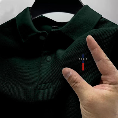 2025 Men's Reflective Polo Shirt, Color Button, Breathable, Casual, Fashionable, Rapel, Comfort, Summer, New Style - Ellianto fashion Men's