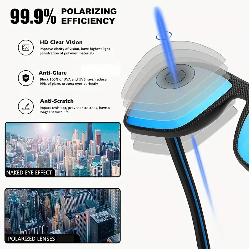 Square Polarized Sunglasses for Men and Women Lightweight Frame Sun Glasses with UV Protection - Ellianto fashion Men's