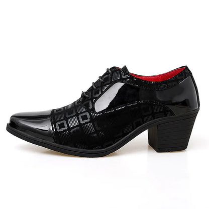 Men Formal Shoes High Heels Business Dress Shoes Male Oxfords Pointed Toe Formal Shoe for Man Luxury Wedding Party Leather Shoe - Ellianto fashion Men's