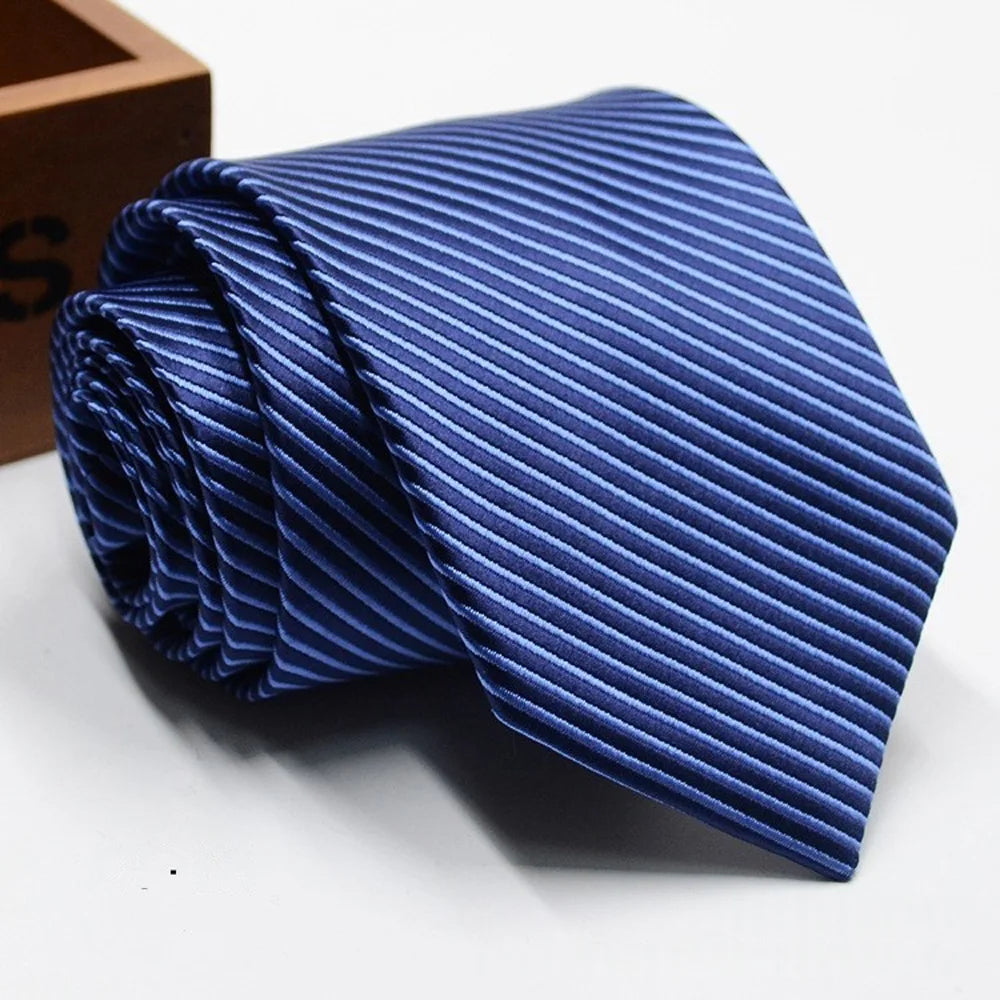 Classic Stripe Necktie Men Business Formal Wedding Tie 8cm Blue Black Pink Red Neck Ties Fashion Shirt Dress Accessories - Ellianto fashion Men's