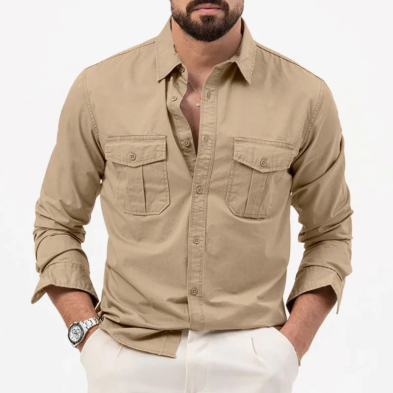 Men Shirt Mens Business Casual Shirts 2020 New Arrival Men Famous Brand Clothing Army Green Long Sleeve Camisa Masculina - Ellianto fashion Men's