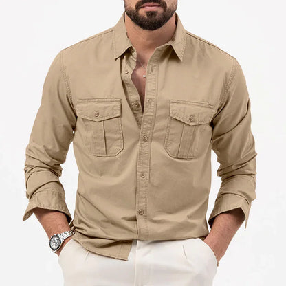 Men Shirt Mens Business Casual Shirts 2020 New Arrival Men Famous Brand Clothing Army Green Long Sleeve Camisa Masculina - Ellianto fashion Men's