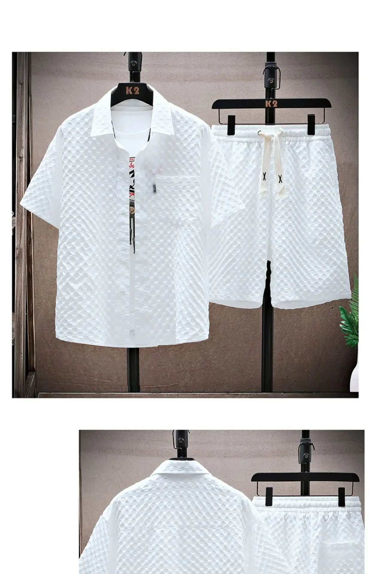 Casual suit Men's Short Sleeve Sport Suit Vintage Trendy Fashionable Lightweight Summer 2025 New Arrival - Ellianto fashion Men's