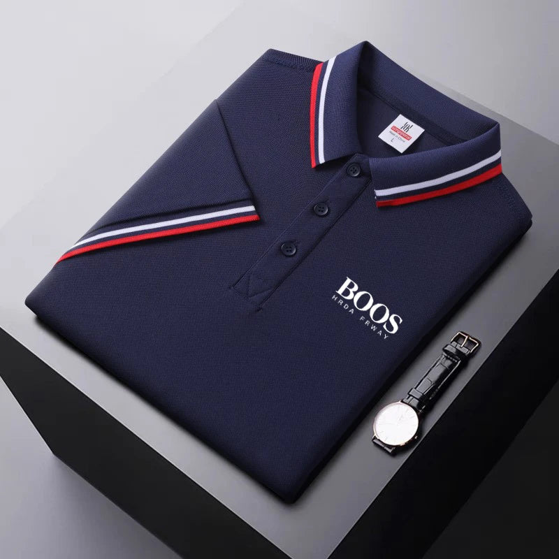 2025 Men's New Summer Embroidery Business Casual Short Sleeved POLO Shirt Fashion Short Sleeved Cool Breathable Top Polo Shirt - Ellianto fashion Men's