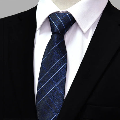 NEW Paisley Zipper Ties for Men 7CM Skinny Neck Tie Solid Striped Neckties Men's Automatic Zipper Tie Blue Lazy Ties - Ellianto fashion Men's