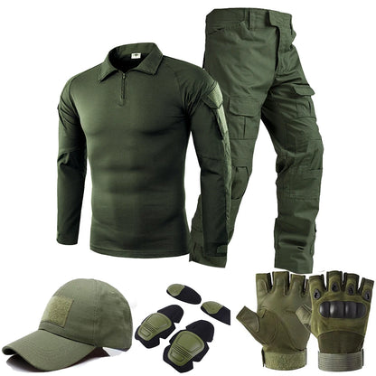 Tactical Uniform Suits Milit Outdoor Camouflage Suit Hunting Shirts Pants Fish Trainning Airsoft Paintball Clothes Sets - Ellianto fashion Men's