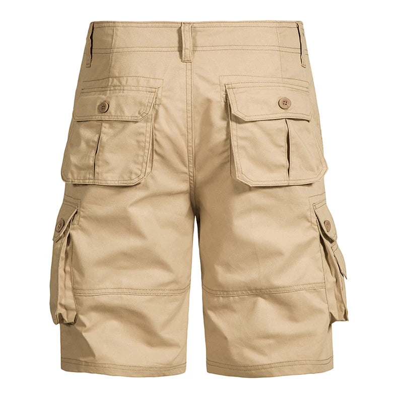 Men's Shorts Loose Large Size Multi-Pocket Overalls Summer Cotton Comfortable Nickel Pants Outdoor Casual Sports Beach Pants - Ellianto fashion Men's