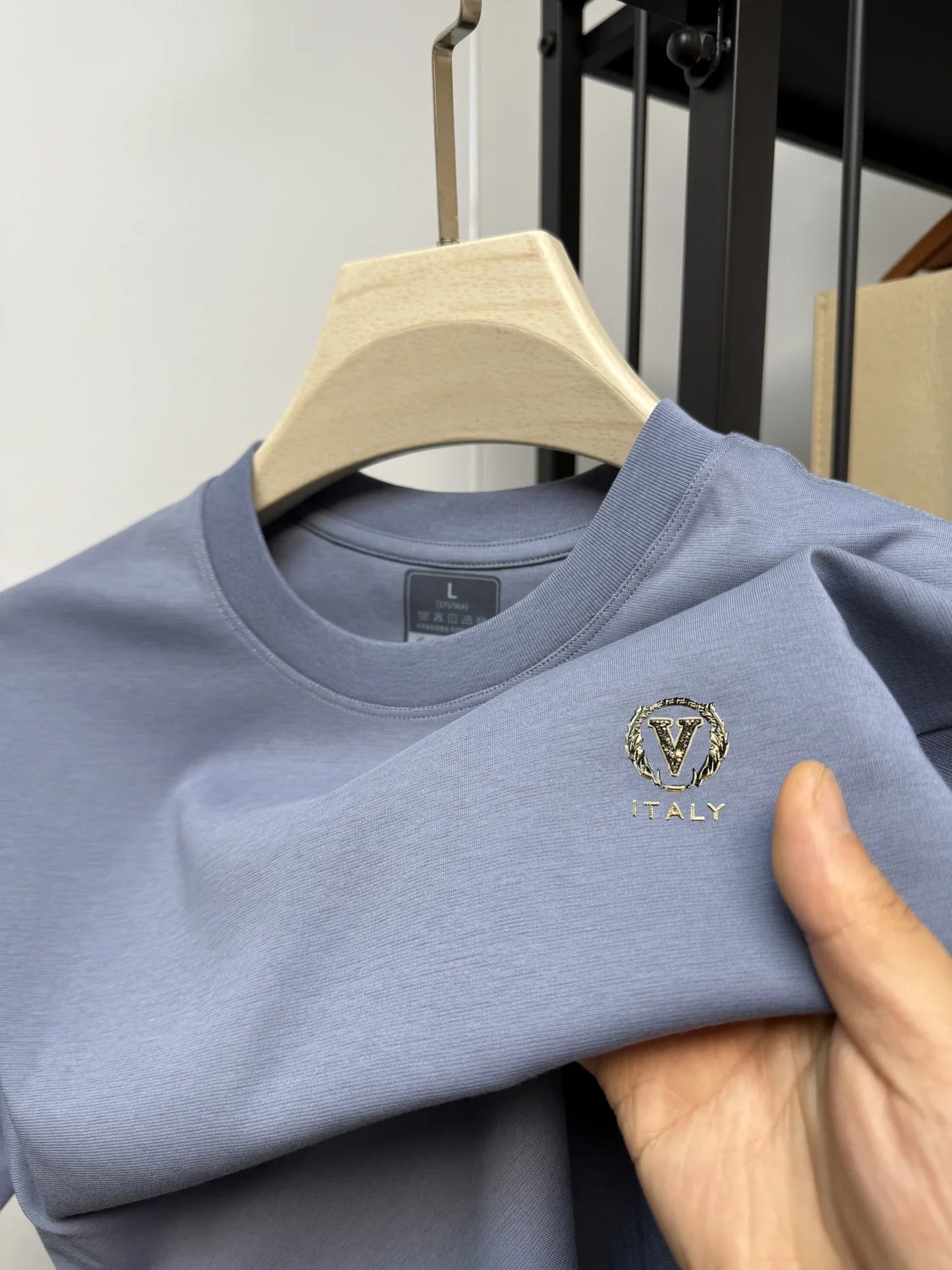 Set The 2025 new men's high-end 100% pure cotton premium T-shirt is a breathable and sweat-absorbent pure cotton T-shirt from Europe - Ellianto fashion Men's