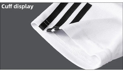 Summer Casual Sports Men's Short Sleeve T-Shirt plus Size Three-Piece Set New Style Long Pants Comfortable Breathable Clothing - Ellianto fashion Men's