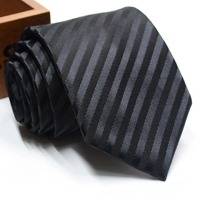 Classic Stripe Necktie Men Business Formal Wedding Tie 8cm Blue Black Pink Red Neck Ties Fashion Shirt Dress Accessories - Ellianto fashion Men's