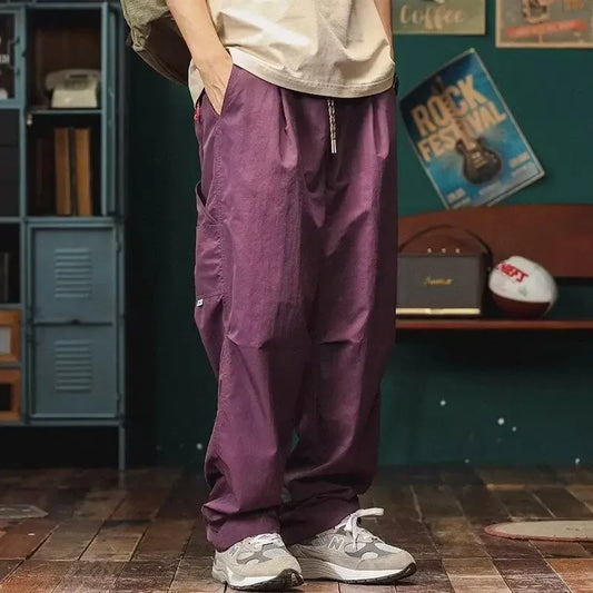 Loose Men's Casual Pants Fashionable Workwear Autumn Style Youthful Pure Color Nine-Point Trousers Trendy And Popular - Ellianto fashion Men's