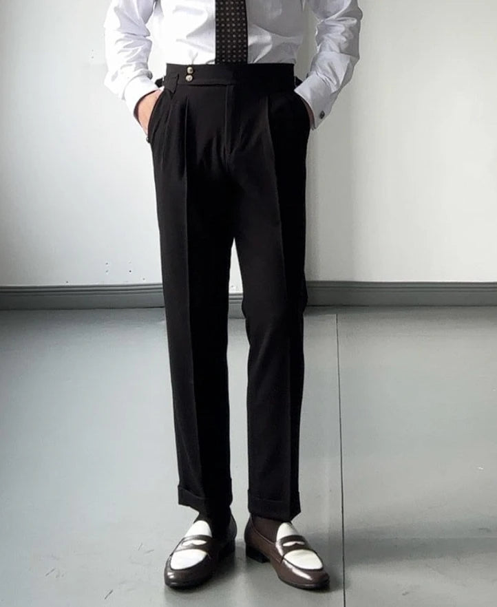 High Waist Slim Fit Business Man Suits Pants Summer 2025 Cheap Elegant Fashion Homme Up Straight Suit Trousers for Men - Ellianto fashion Men's