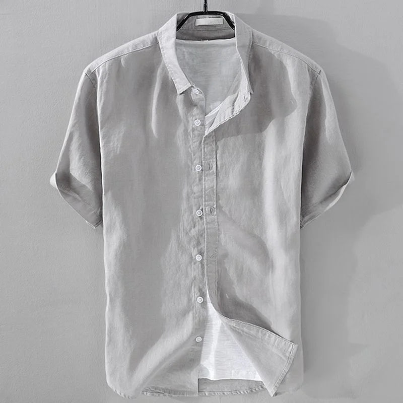 100% Linen Short-Sleeve Shirt – Lightweight Cotton-Linen Comfort and Relaxed Summer Style for the Modern Gentleman