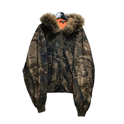 American Retro Fur Collar Flag Printing Oversize Zipper Hoodie Men's and Women's Y2K New Harajuku Hip Hop Goth Casual Sweatshirt
