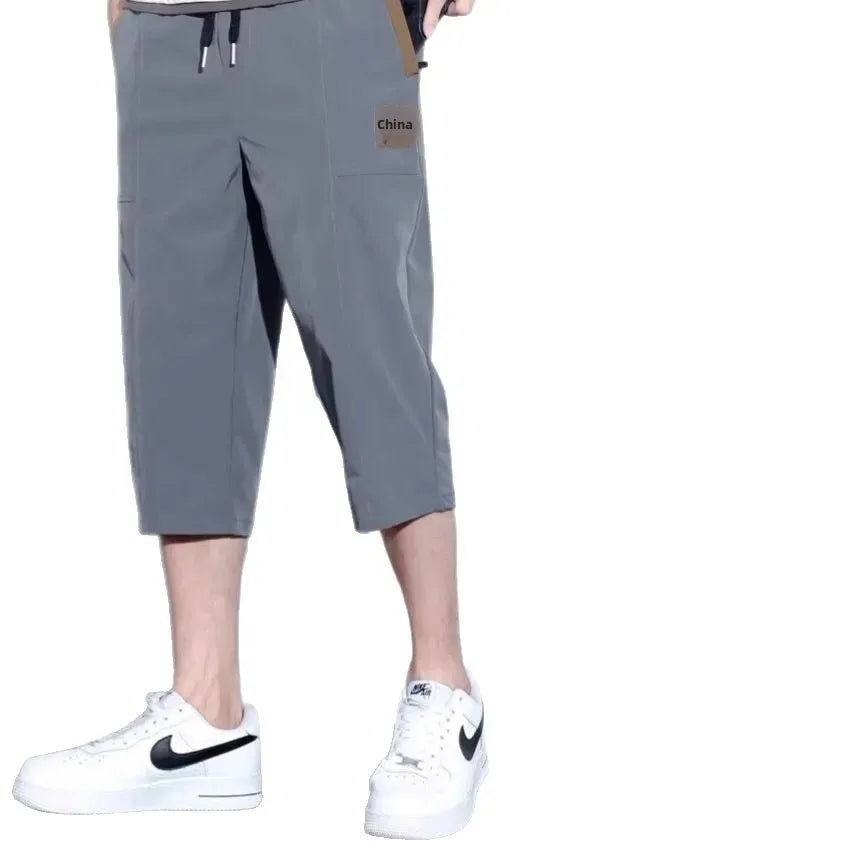 Summer New American Men's Trendy Brand Thin Design Sense Niche Loose Large Size Sport Casual Five-Part Pants - Ellianto fashion Men's