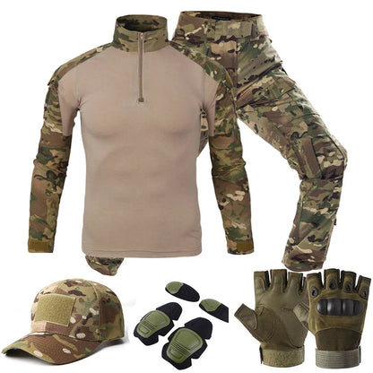 Tactical Uniform Suits Milit Outdoor Camouflage Suit Hunting Shirts Pants Fish Trainning Airsoft Paintball Clothes Sets - Ellianto fashion Men's
