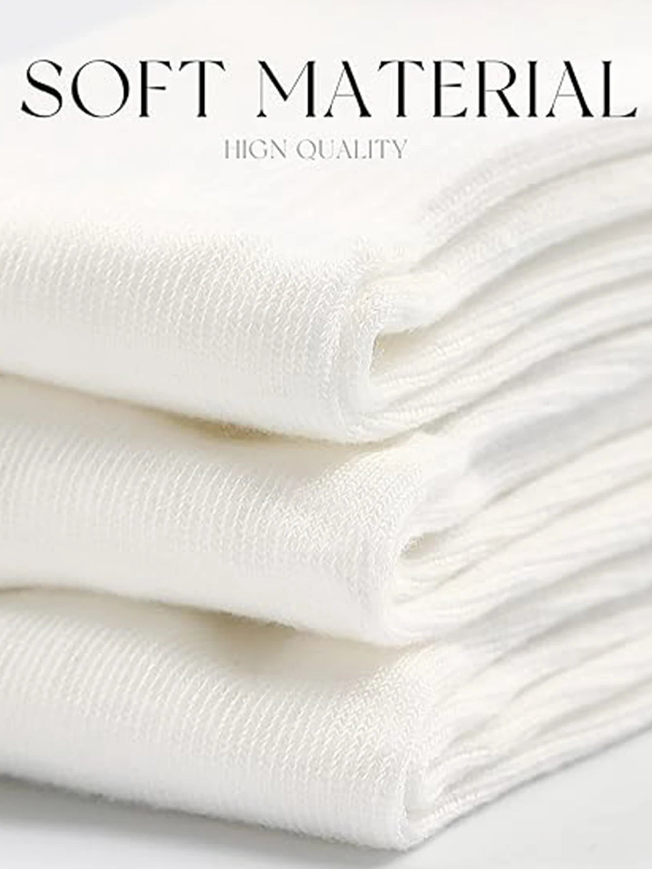 8pairs Men White Solid Color Socks, Korean Style Mid-Tube Fashionable Unisex Summer Sports Long Socks, Couple Socks For Autumn A - Ellianto fashion Men's