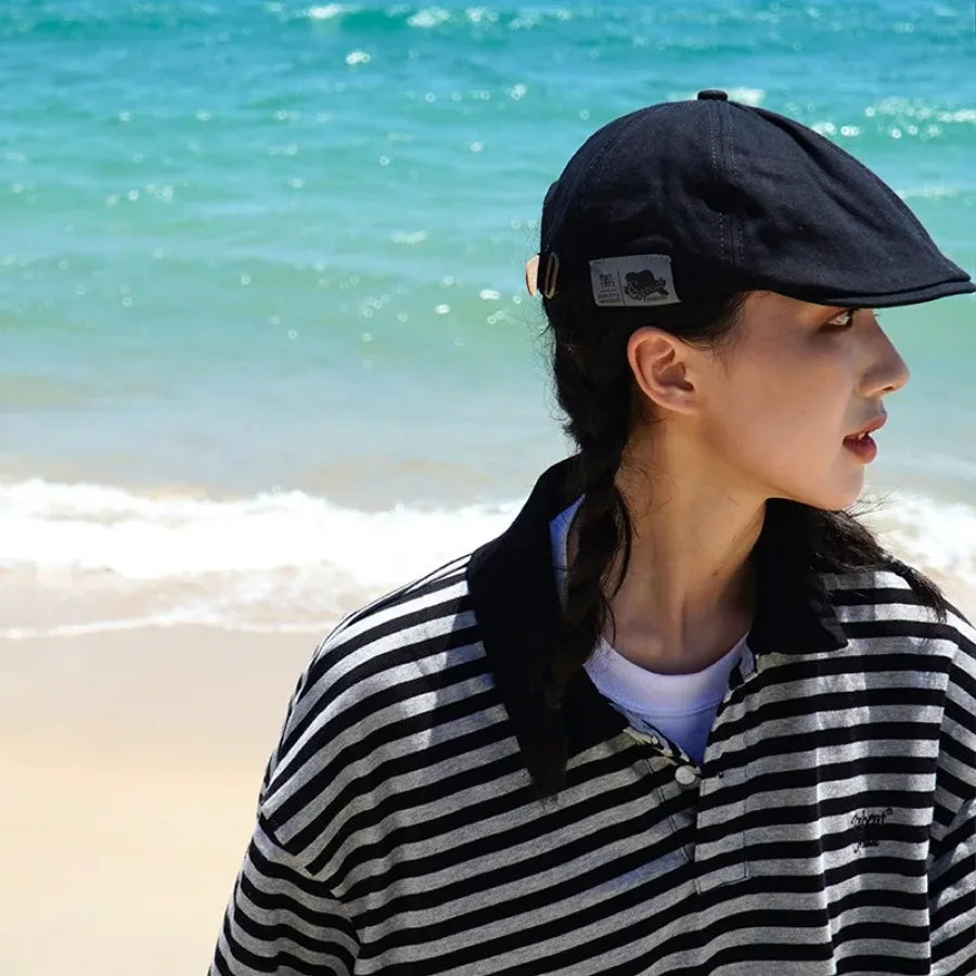 Retro Classic Beret for Men and Women Japanese Street Trend Wearing Duckbill Hats Instead Versatile for Summer and Autumn - Ellianto fashion Men's