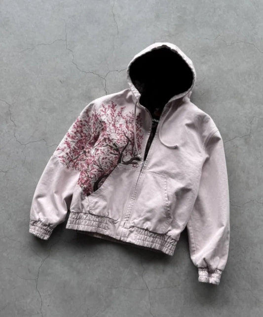 Harajuku Plum-Embroidered Oversized Hoodie – Retro Y2K Gothic Style and Effortless Comfort for the Modern Gentleman