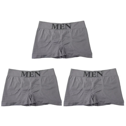 3Pcs/Lot Men's Panties Underwear Boxers Breathable Man Boxer Solid Underpants Comfortable Male Brand Shorts Black Blue Underwear - Ellianto fashion Men's