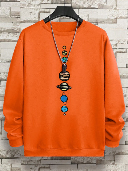 Planets In The Solar System Men Women Hoody Cartoon Crewneck Clothes Casual Comfortable Sweatshirts Warm Pullover Sweatshirt