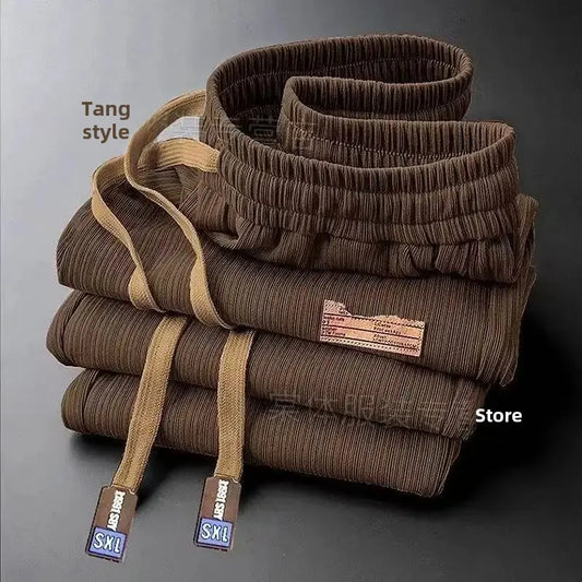 Men’s Casual Ice Silk Pants – Lightweight Summer Comfort with High-End Look, Versatile Loose-Fit Straight-Leg Design