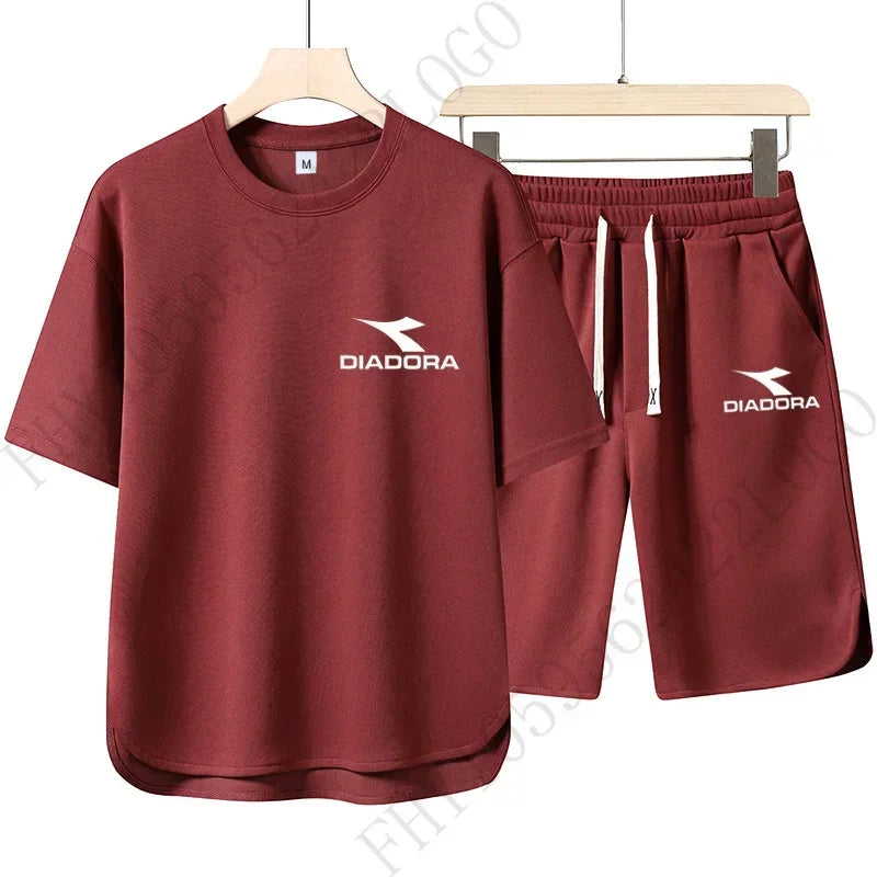 Set European and American procurement products: Men's casual T-shirts + sweatpants, quick-drying sweatshirts and shorts for sportswe - Ellianto fashion Men's
