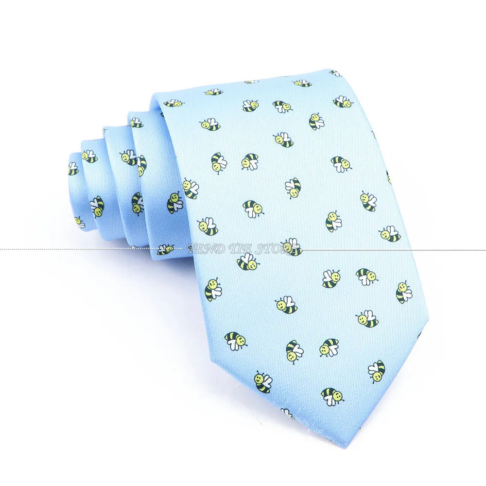 New 42 Colors Men Thin Silk Tie Soft Novelty Animal Fruit Skeleton Cravatas Casual Party Wedding Accessories Gift Free Shipping - Ellianto fashion Men's