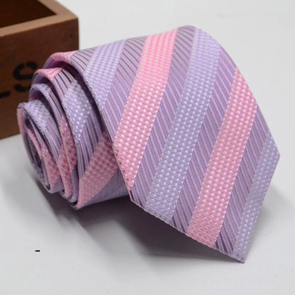 Classic Stripe Necktie Men Business Formal Wedding Tie 8cm Blue Black Pink Red Neck Ties Fashion Shirt Dress Accessories - Ellianto fashion Men's