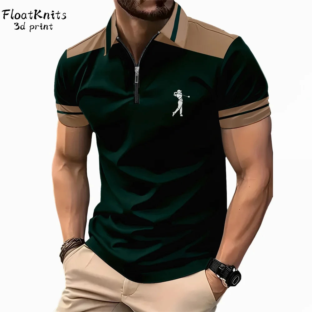 Casual Golf Polo Shirts for Men Summer Street Men's Clothing Business Lapel Polo Shirt Tops Short Sleeve Tee New in Tops & Tees - Ellianto fashion Men's
