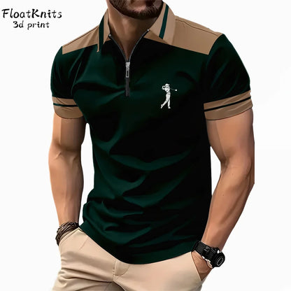 Casual Golf Polo Shirts for Men Summer Street Men's Clothing Business Lapel Polo Shirt Tops Short Sleeve Tee New in Tops & Tees - Ellianto fashion Men's