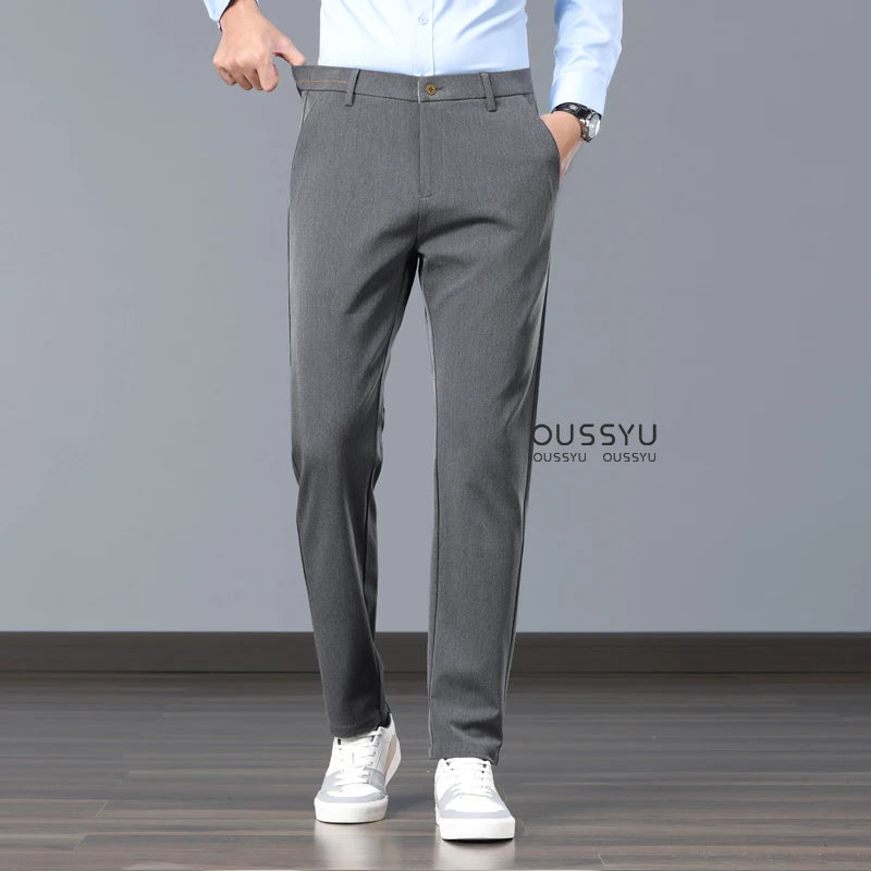 New Spring Summer Luxury Formal Pants Men Business Banquet Party Gentleman France Work Office Formal Pantalones Hombre Clothing - Ellianto fashion Men's