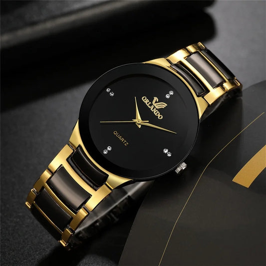 1/3PCS Men Business Watches Fashion Black Steel Band Male Analog Quartz Watch - Ellianto fashion Men's