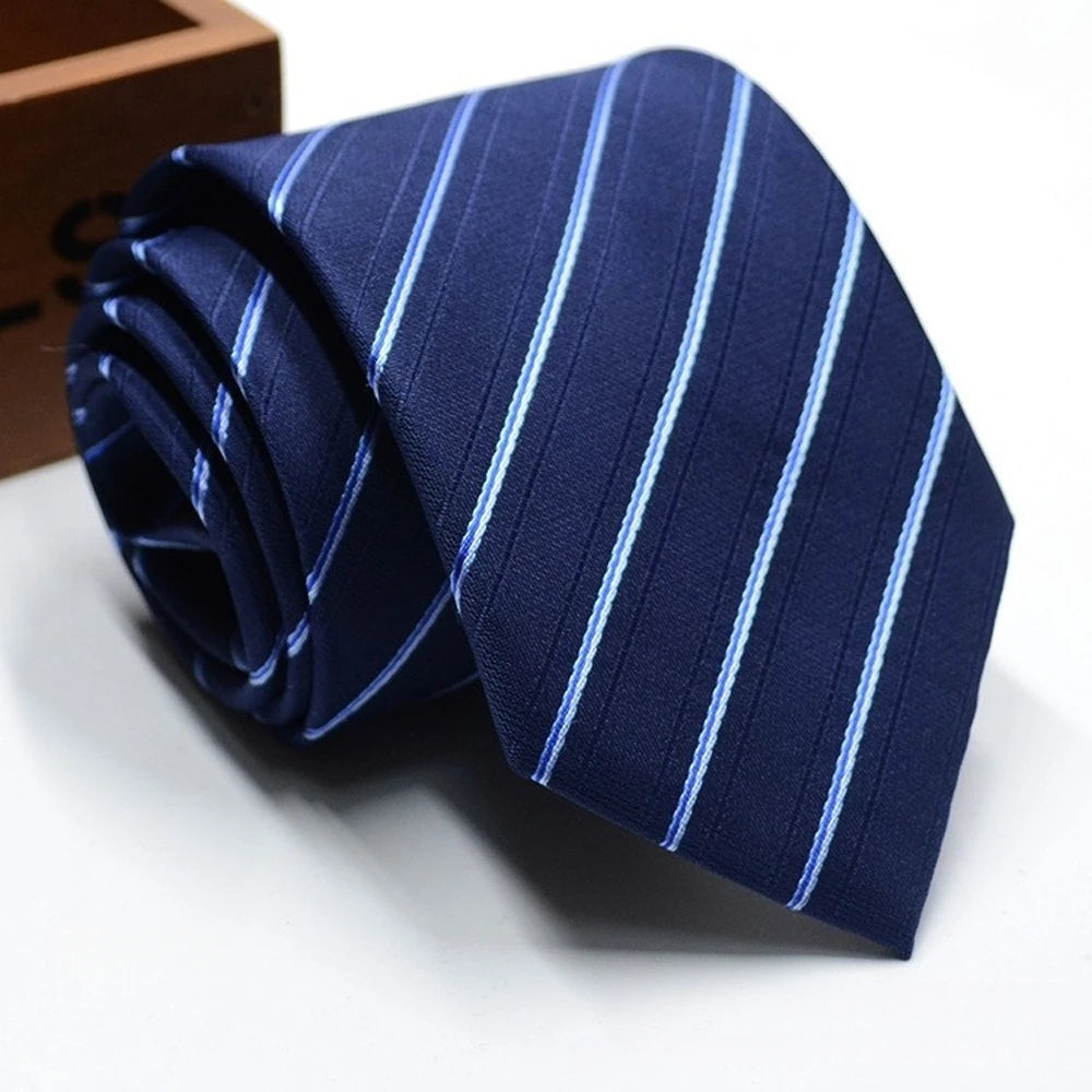 Classic Stripe Necktie Men Business Formal Wedding Tie 8cm Blue Black Pink Red Neck Ties Fashion Shirt Dress Accessories - Ellianto fashion Men's