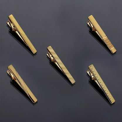 Metal Gold Color Tie Clip For Men Wedding Necktie Tie Clasp Clip Exquisite Gentleman Ties Business Tie Pin Men's Accessories - Ellianto fashion Men's