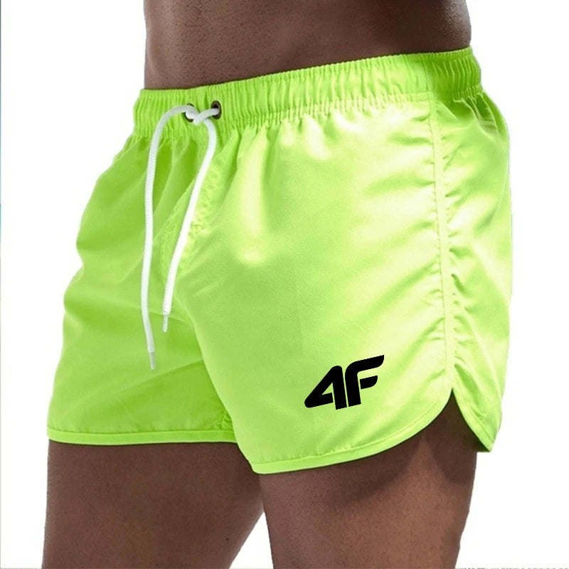 Men's Shorts 2025 Beach Trunks Summer Swim Gym Pants Quick Drying Swimming Homme Surf Ventilate Drawstring Fashion Casual Daily - Ellianto fashion Men's